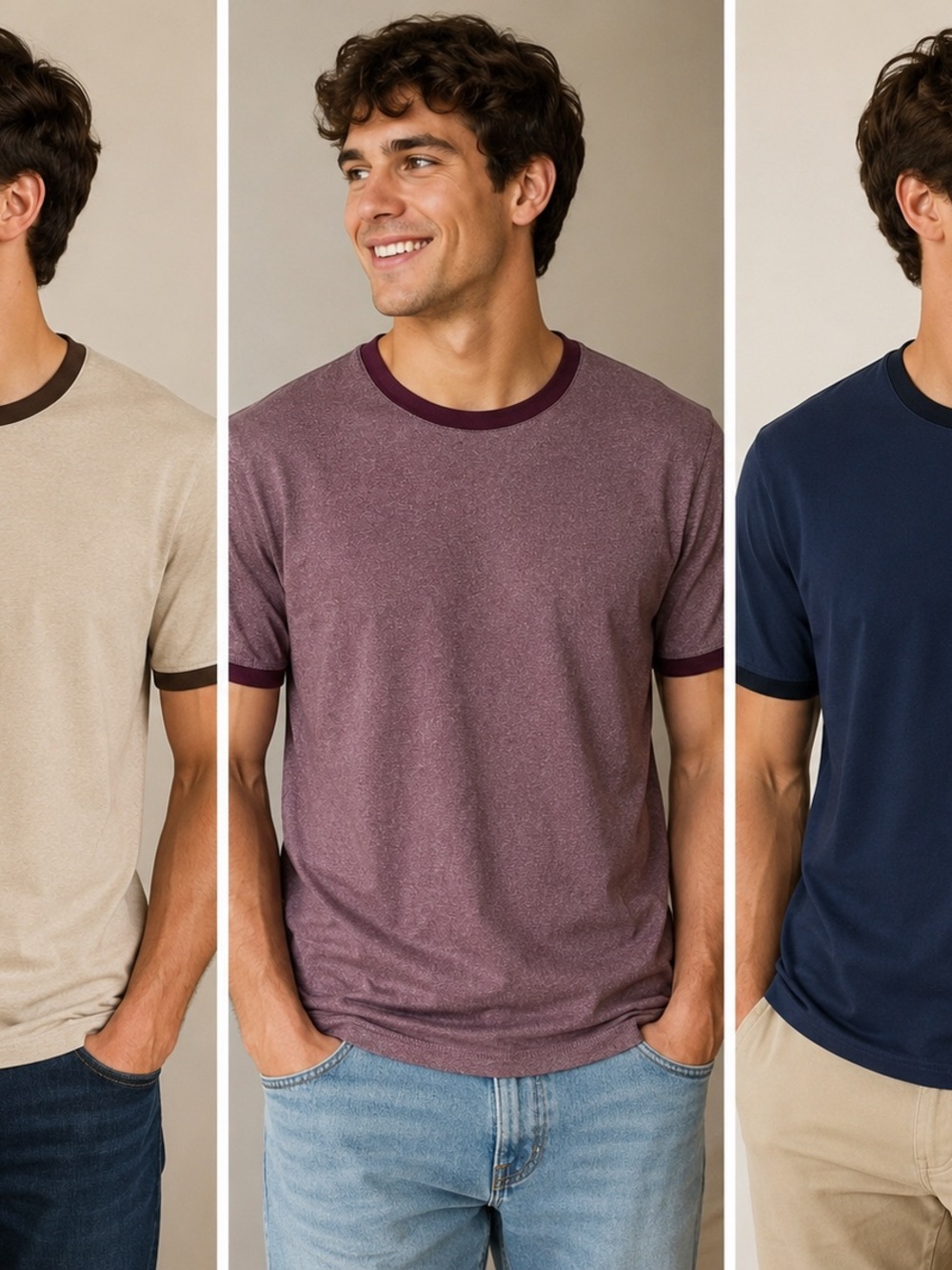 THEEE MEN'S COOL RINGER T-SHIRTS SIZE MEDIUM NEW